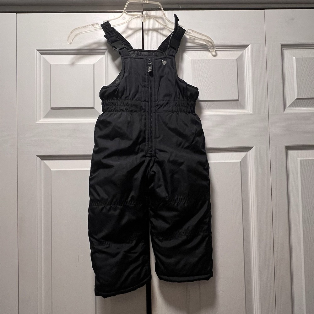 Carters Snow Pants 2T Black Snow Bibs Sledding Winter Cold Weather Clothes